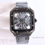 Best Quality Replica Santos de Cartier Skeleton Dial Watch All Black 40mm